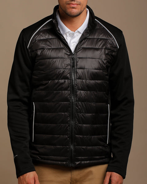Padded Jacket with Knit Sides and Sleeves