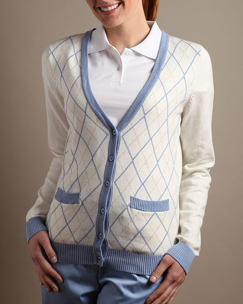 Diamond Jacquard Cardigan Sweater