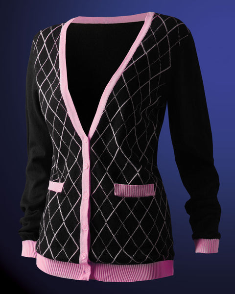 Diamond Jacquard Cardigan Sweater